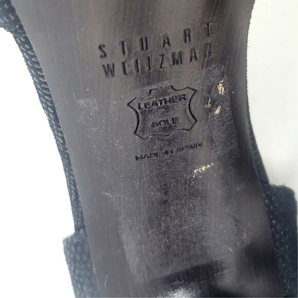 Stuart Weitzman Divorcee D’Orsay Peep Toe Pump Heels Black Spain Size US 7 - Picture 7 of 10
